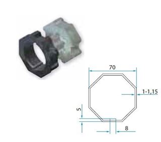 Immagine di KIT ADATTATORI DA 45 TUBO OTTAGONALE 70