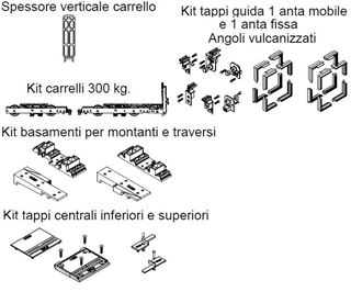 Immagine di KIT HX160 1 ANTA FISSA + 1 MOBILE       AHX 6745.55