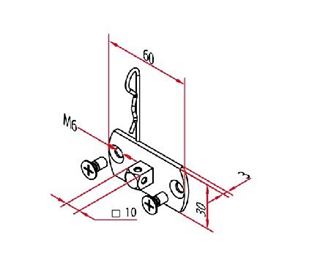 Immagine di KIT SUPPORTO DA 45 CON PERNO Q. 10 FLANGIATO**