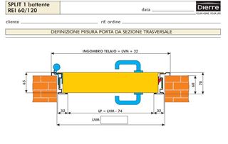 Immagine di PORTA TAGLIAFUOCO SPLIT 1A R.120        PORTE REVERSIBILI - MISURE MAX
