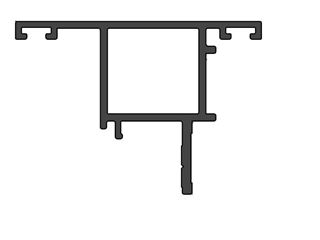 Immagine di SEMI PROFILO ANGOLO 90° MX166 NERO GRAFFIATO