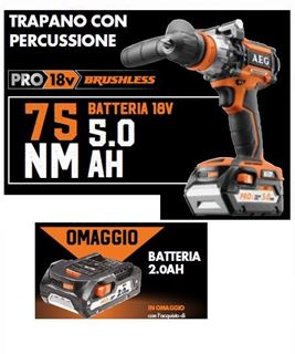 Immagine di TRAPANO A PERCUSS.18V BRUSHLESS + 2/5Ah + 1/2AhDOTAZIONE VALIGIA + 2 BATTERIE